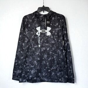 Under Armour Boys Fleece Black Camo Hooded Pullover YXL NWT